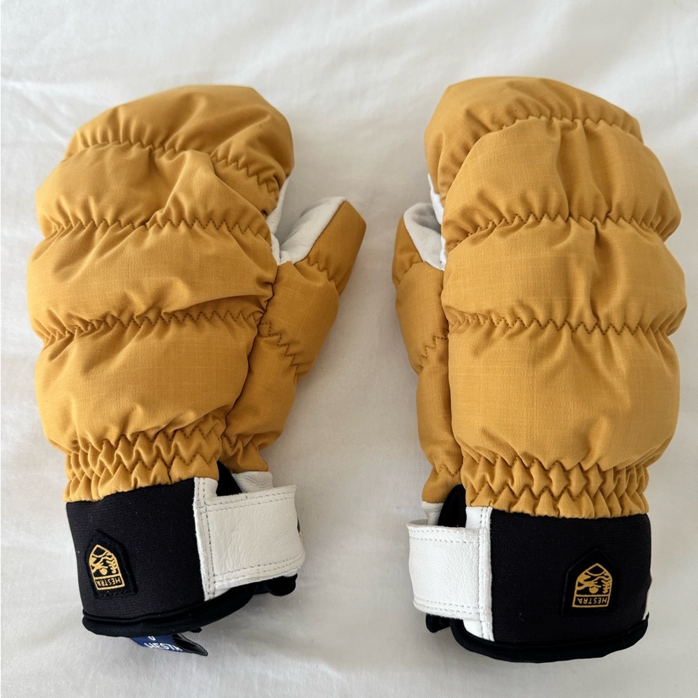 Hestra Kids Mittens - Tan and Black W/White Leather